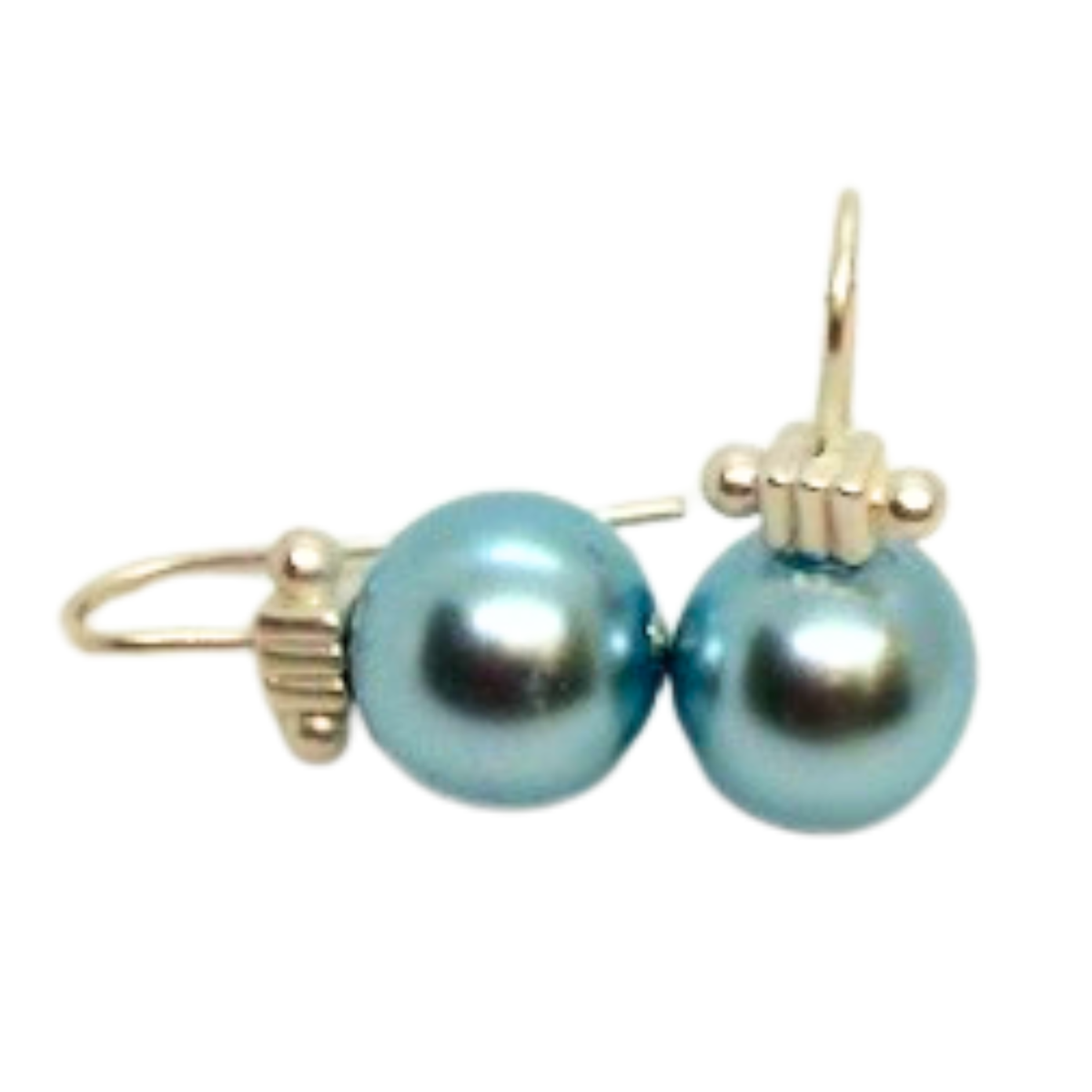 Pearl And Matte Silver Column Top Earrings (Multiple Colors