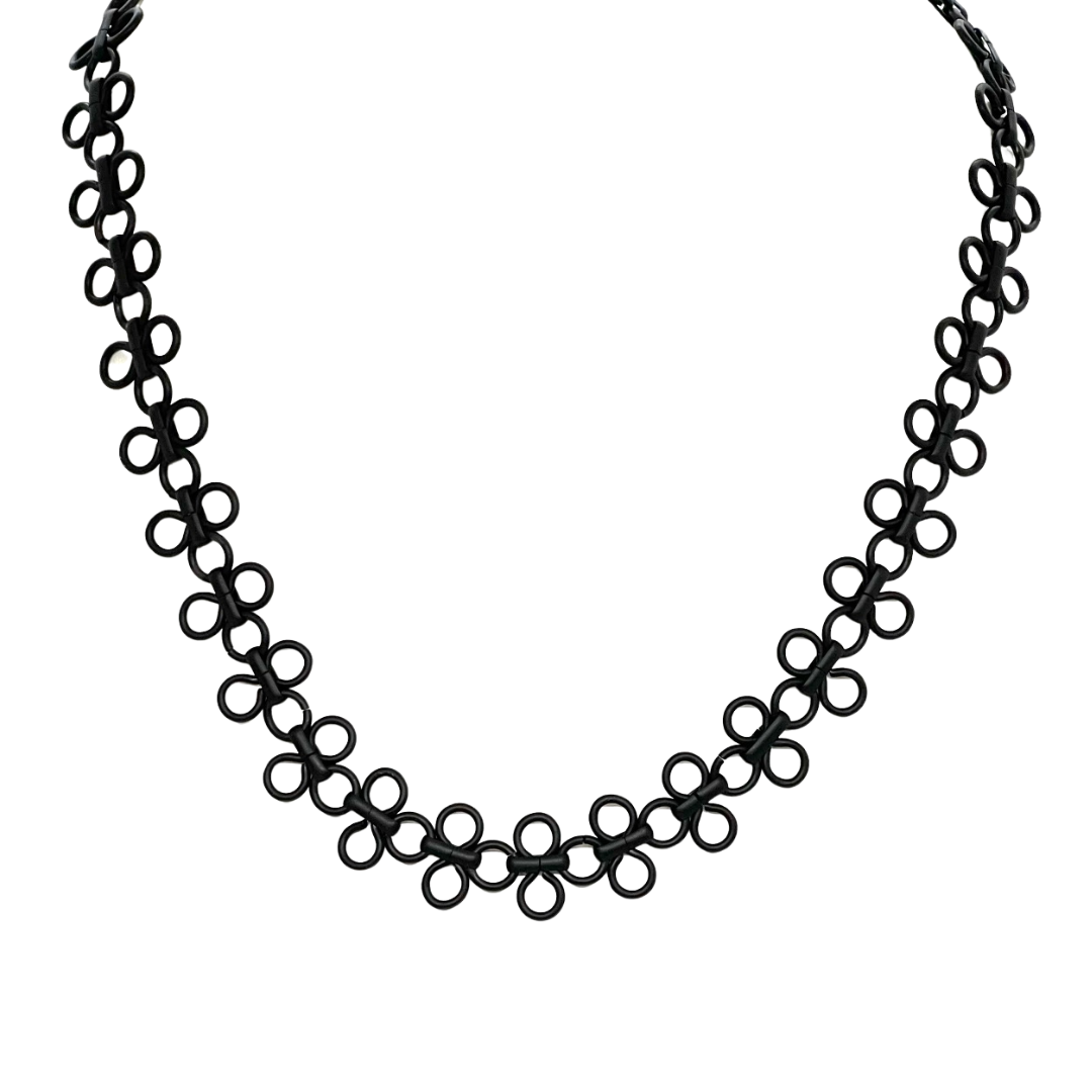 Matte Black Clover Chain Necklace – Deborah Grivas