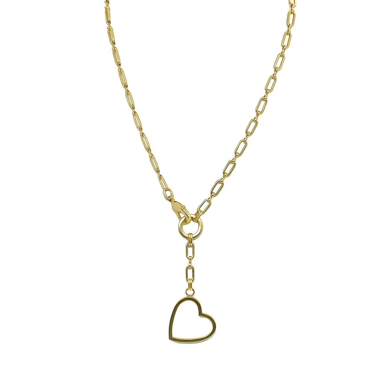 Eclectic Charm Necklace - Gold Jumbo Heart Locket – Gabi The Label