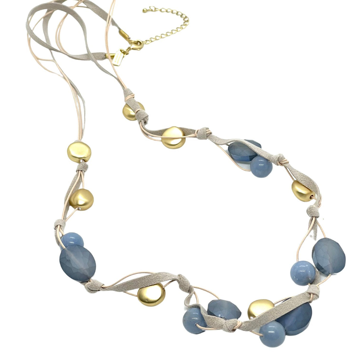 Gorgeous Deborah Grivas golden tone with blue stones outlet and crystal necklace